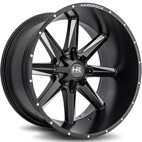 Hardrock Offroad H703 Hardcore Satin Black With Milled Windows RimsChoice