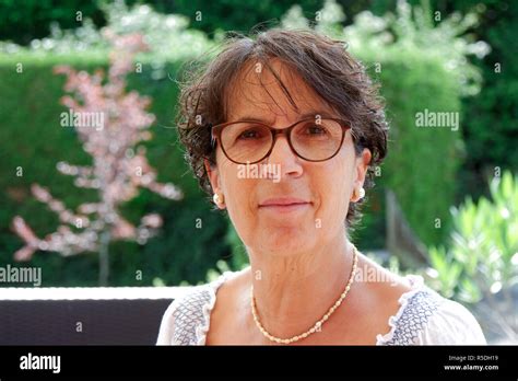 Portrait Of A Middle Aged Brunette Woman Stock Photo Alamy