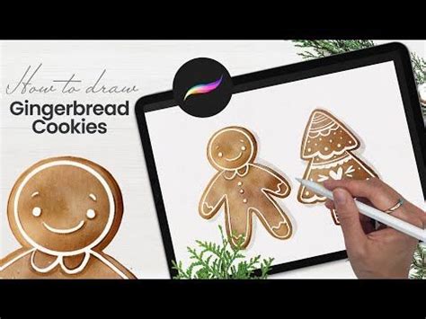 How To Draw Gingerbread Cookies Procreate Tutorial Winter Holidays