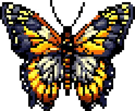 Premium Vector Butterfly Pixel Art Icon Isolated Retro Style