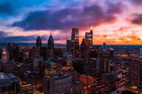 Drone Sunset Shot Over Philly Last Week Rphiladelphia