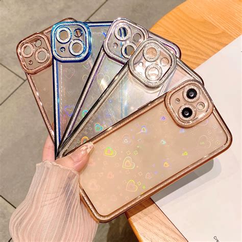 Hot Capa De Celular Estampa De Diamante Amor Glitter Buraco Fino Galvanizada IPhone 7 8 X XS