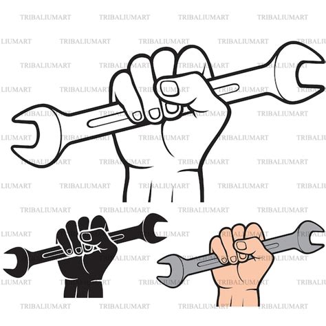 Fist Holding Wrench Svg Etsy