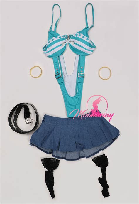 Nami Derivative Sexy Lingerie Cosutme Halloween Cutout Bodysuit And Mini Skirt Set Top