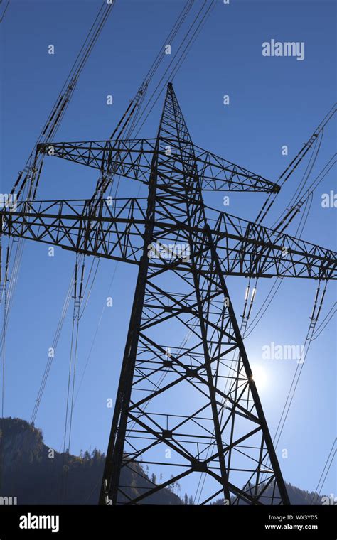 Overhead Line Mast Stock Photo Alamy