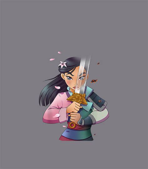 Disney Mulan Anime Half Girl Half Warrior Graphic Digital Art By Riminh