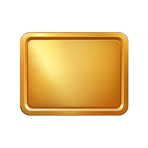Ai Generated Rectangle Button With Golden Png Isolated On Transparent