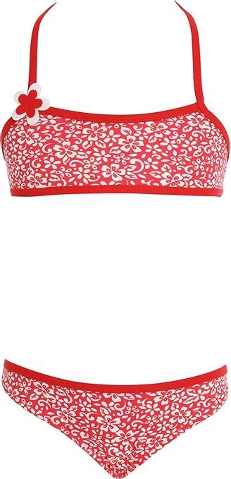 Bubazee Bubazee Badeanzug Mädchen zweiteiliges Set Bikini Coordinated 4 10 Jahre Rot Made in