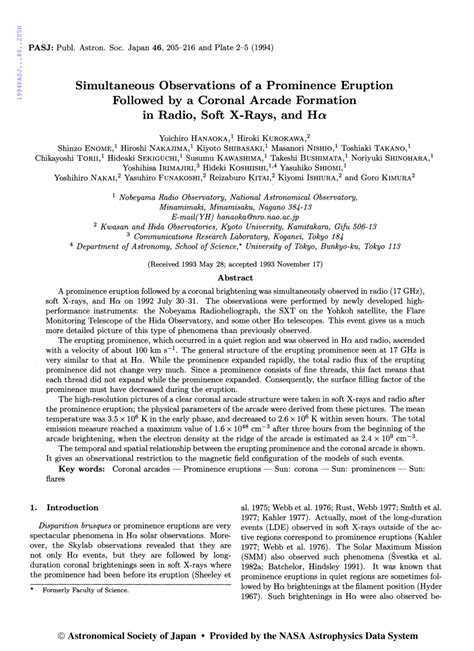 Pdf Simultaneous Observations Of A Prominence Eruption Followed By A