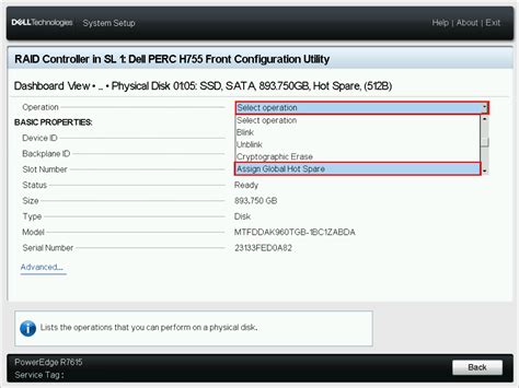 Poweredge How To Assign A Hard Drive As A Global Hot Spare On A Perc Dell Us