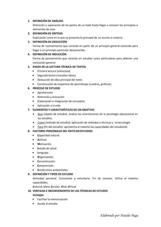 T Cnicas De Estudio Temario Pdf