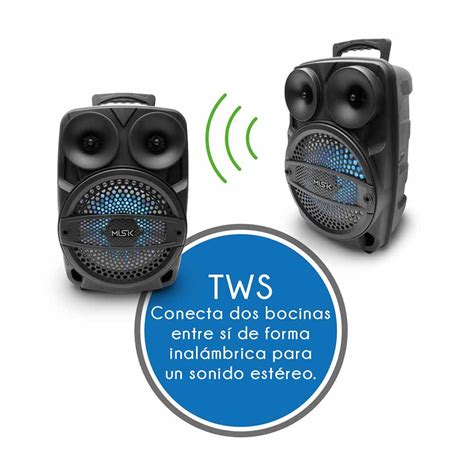 Bafle BLUETOOTH TWS De 8 Con Amplificador Y Reproductor De USB MISIK