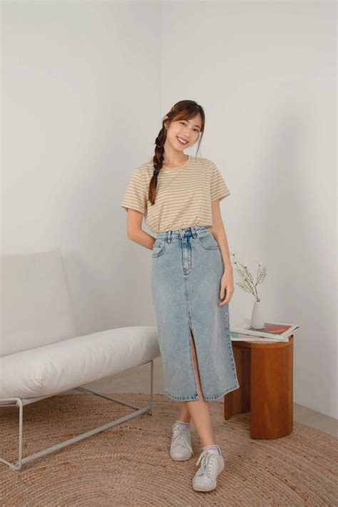 Denim Skirts For Women Slitted Denim Skirt Iora
