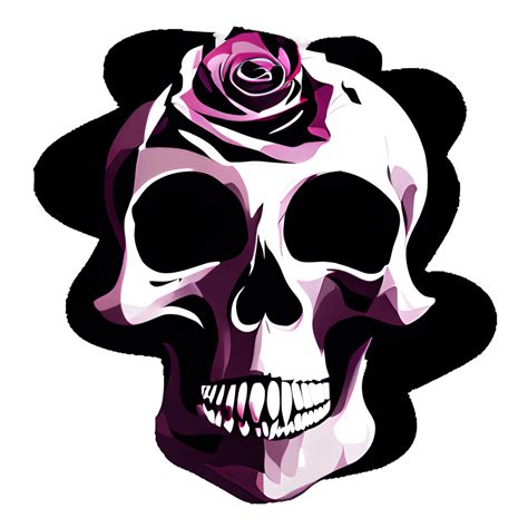 Goth Rose Skull Graphic · Creative Fabrica