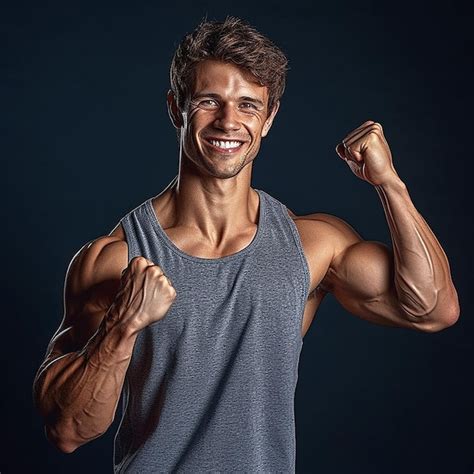 Premium Ai Image A Man With Muscular Arms Is Smiling And Has His Arms