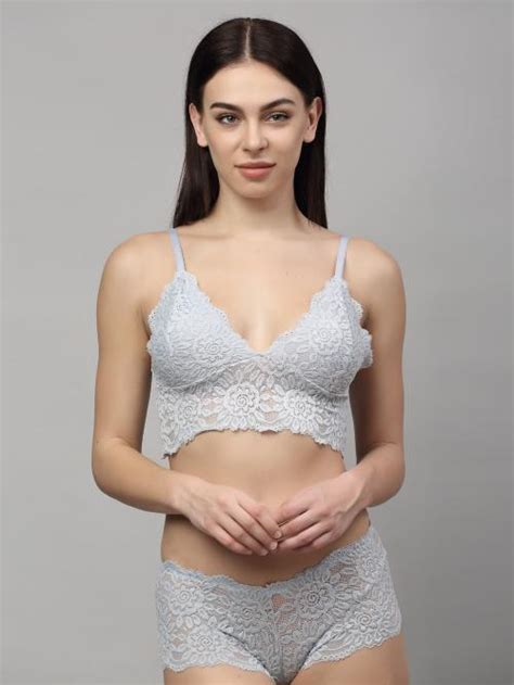 Buy PIBU Women Cotton Bra Panty Set For Lingerie Set Pack Of Color Grey Online At