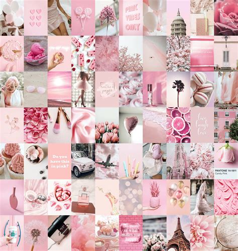 Wall Collage Kit Pink Collage Kit Soft Pink Light Pink Etsy Canada