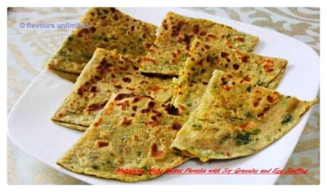 Multigrain Pocket Methi Parathas With Soy Granules And Egg Stuffing Recipe