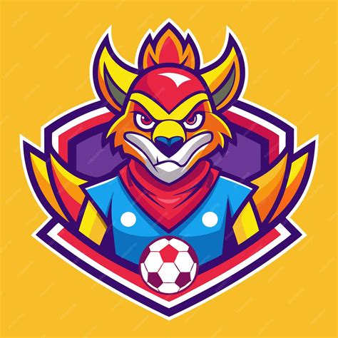 A Fiery Fox Mascot With A Red Bandana And A Soccer Ball Holding A