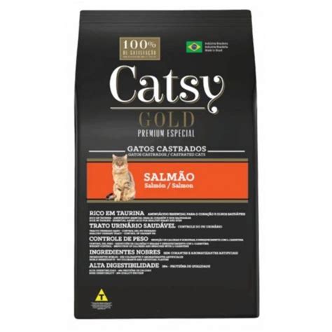 Ra O Catsy Gold Premium Especial Para Gatos Castrados Sabor Salm O