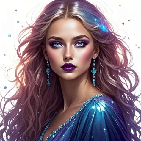 Beautiful Ethereal Woman Long Blonde Hair