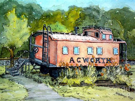 Acworth Caboose Painting By Gretchen Allen Fine Art America