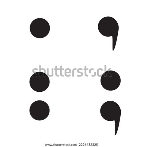 Punctuation Marks Dot Comma Colon Semicolon Stock Vector Royalty Free