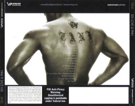 Car Tula Trasera De Tank Sex Love Pain Portada