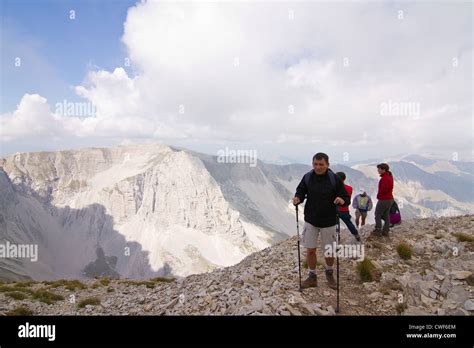 Hikers At The Summit Of Monte Vettore At An Elevation Of 2478m 8