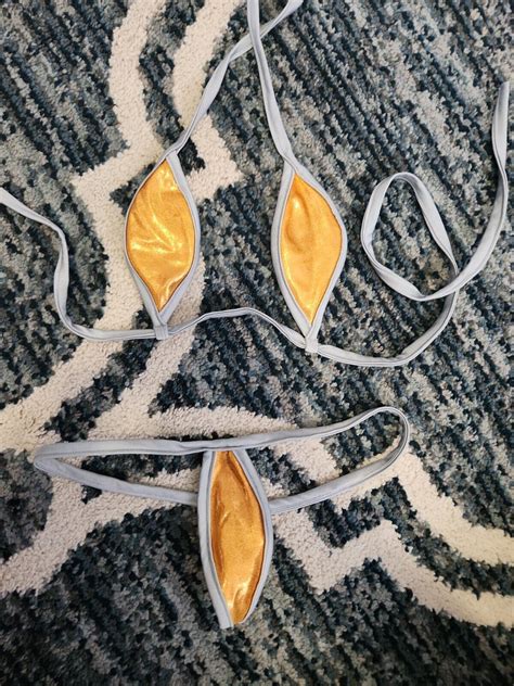 Grey Orange Gold Micro Bikini Exotic Dancer Stripper EBay