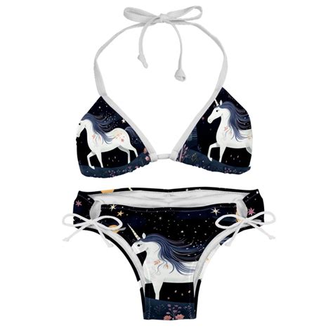 Starry Unicorn Detachable Sponge Adjustable Strap Bikini Set Two Pack Swimsuit Suit Beach Pool