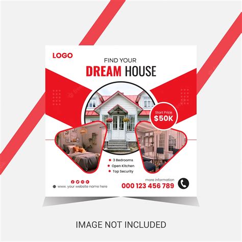 Premium Vector | Eye catchy real estate dream house sale social media