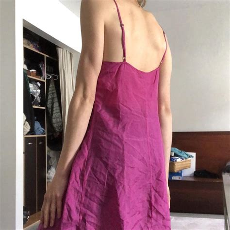 Gorgeous Hot Pink Semi Sheer Genuine Vintage Slip Depop