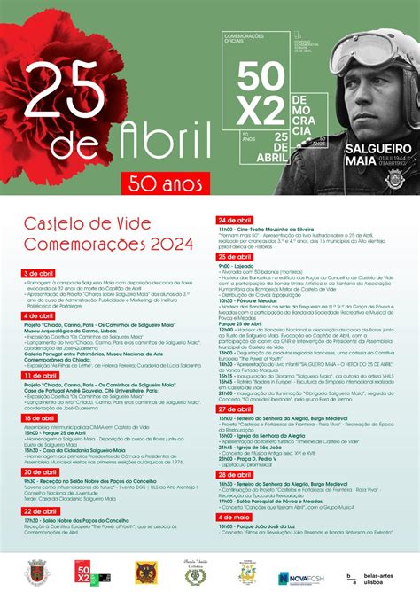 Comemorações 50 anos de 25 de Abril Castelo de Vide Agenda Cultural