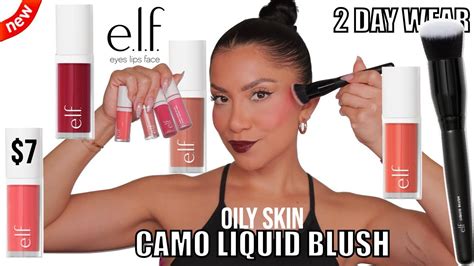 New E L F Cosmetics Camo Liquid Blush Review Day Wear Test Oily