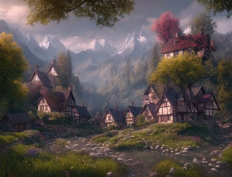 beautiful village scenery   mountain background wallpapers