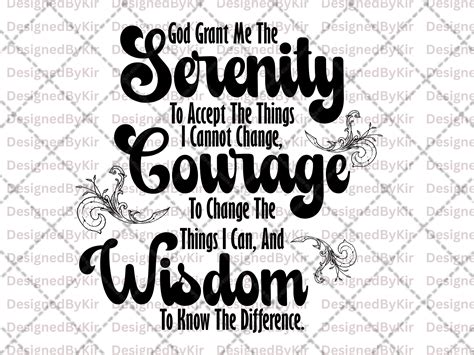 Serenity Prayer Svg Serenity Courage Wisdom Svg Church Svg