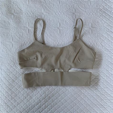 Showpo Cut Ours Crop Nude Beige Zip Up Back And Depop
