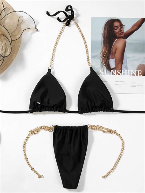 Bikini Maillot de Bain Femme Taille Haute avec Bretelles en Métales Coupe Cintrée à Lacets