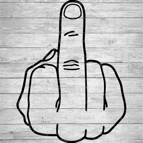 middle finger outline svgeps png files digital  files  cricut silhouette cameo