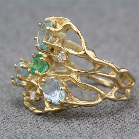 Pre-Owned 14 Karat Yellow Gold Multi-Gemstone Ring