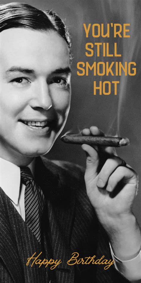Wenskaart Smoking Hot Happy Birthday Sigarenspeciaalzaak Van Renssen Te Delft