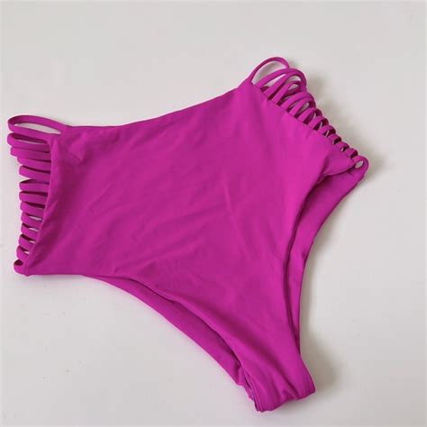 L Space Swim L Space Bikini Womens Harrington High Waist Bitsy Cut Pink Small Poshmark