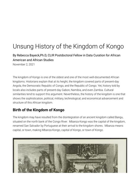 Unsung History of The Kingdom of Kongo - The New York Public Library | PDF