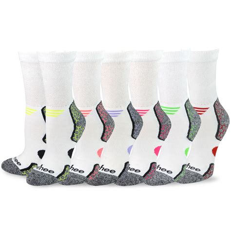 Teehee Viscose From Bamboo Diabetic Crew Socks For Women And Men Multi