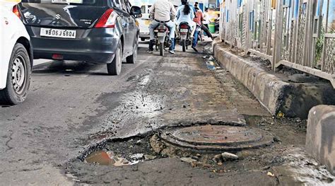 Civic Issues Bad Roads Spread Across Kolkata Give Motorists A