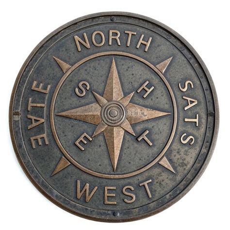 Compass Rose with North, South, East, and West Stock Illustration ...