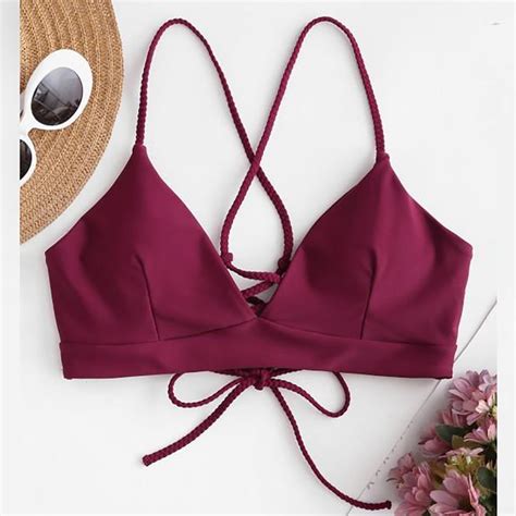 Tponi Womens Swimsuits Two Piece Sets Elastic Wine Clearance Underwear Bikini S Walmart