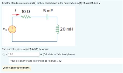 Solved Find The Steady State Current I T In The Circuit Chegg