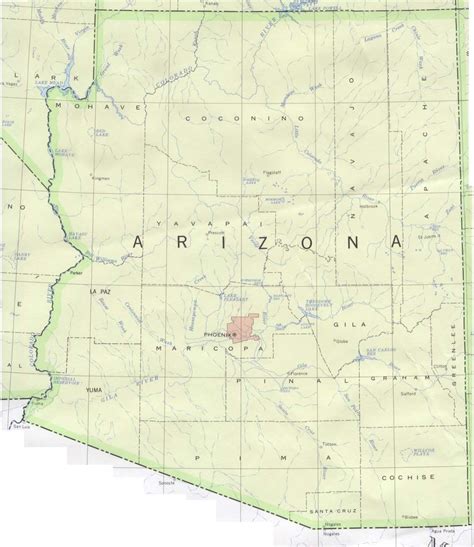 Mapa Del Estado De Arizona Estados Unidos Tamaño Completo